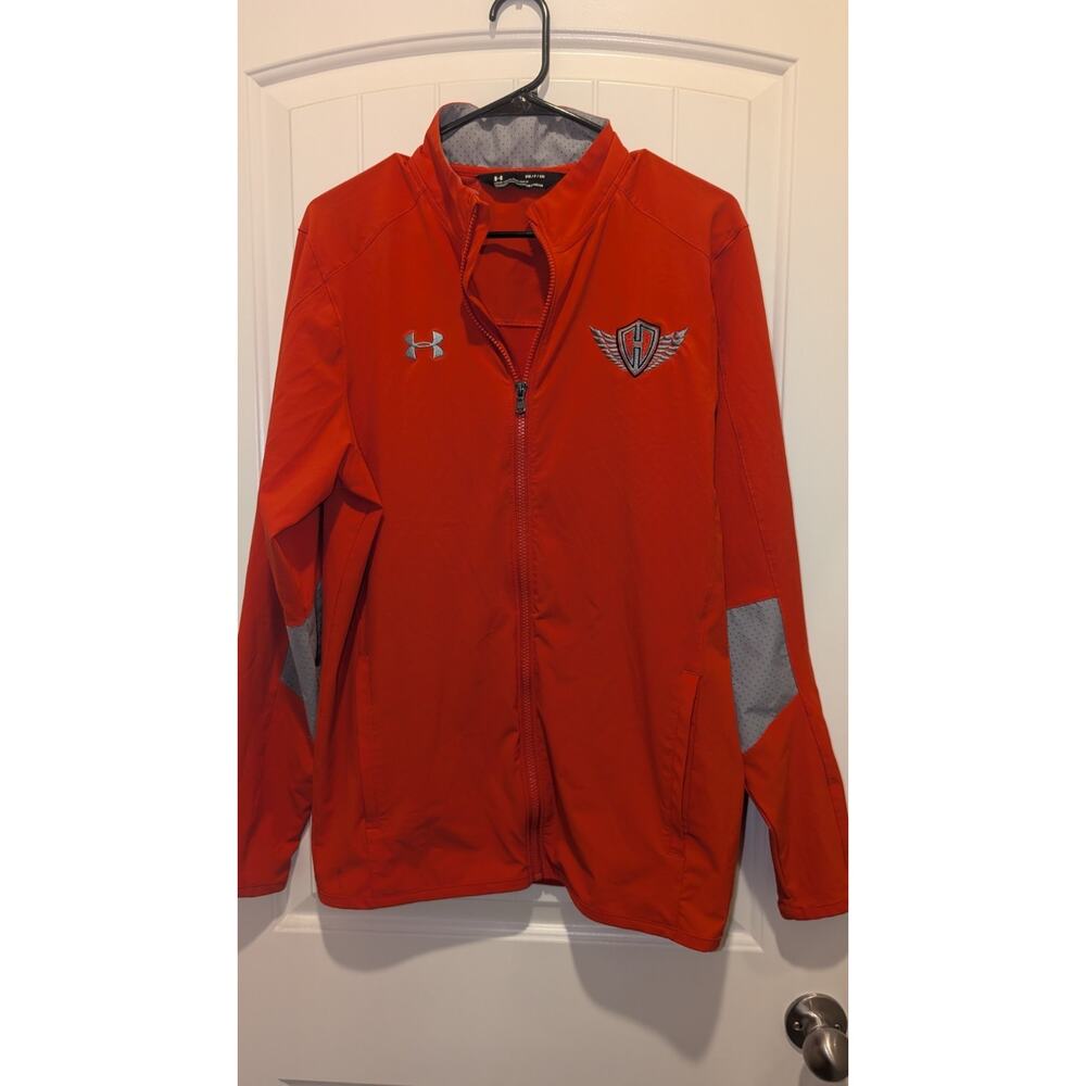Under Armour HeatGear Men's Red Full-Zip Lightweight Softshell Jacket Size S